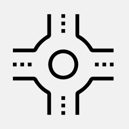 Ícone que simboliza projetos técnicos de doação de áreas para melhorias viárias.